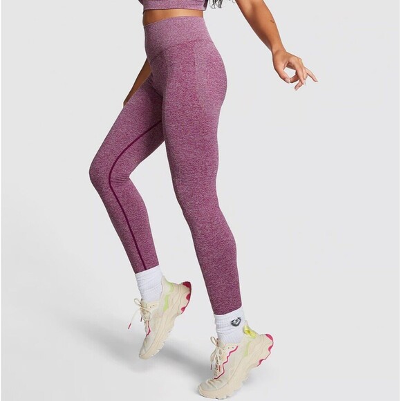 PINK ACTIVE SEAMLESS‎ CLASSIC LEGGINGS Size Medium Vivid Magenta Pink Marl - Picture 1 of 10